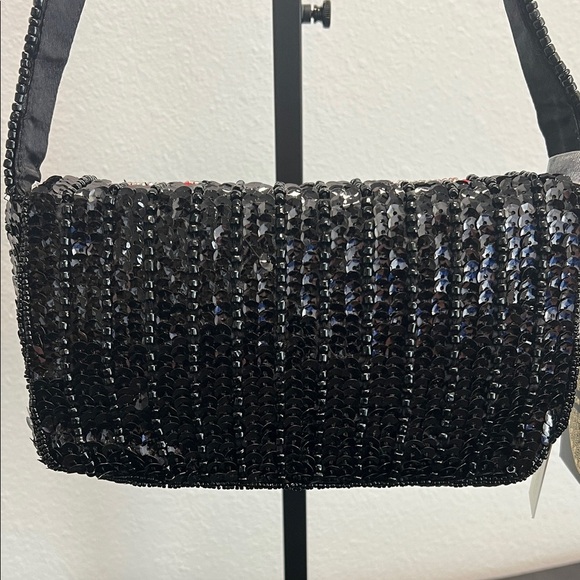 From India To You | Sequin & Beaded “To Fabulous Las Vegas” Shoulder Bag ✨🖤 - Picture 7 of 14